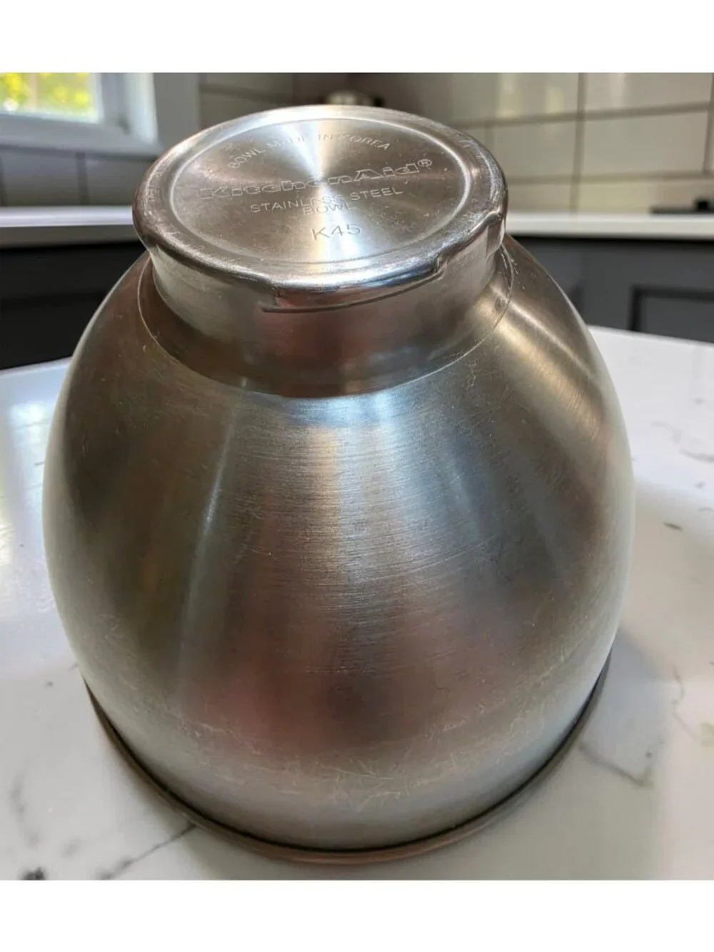 Vintage 1980s KitchenAid K45 Stainless Steel Mixing Bowl 4.5 Qt Korea NO HANDLE